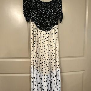 Eloquii Black and White Polka Dot Dress